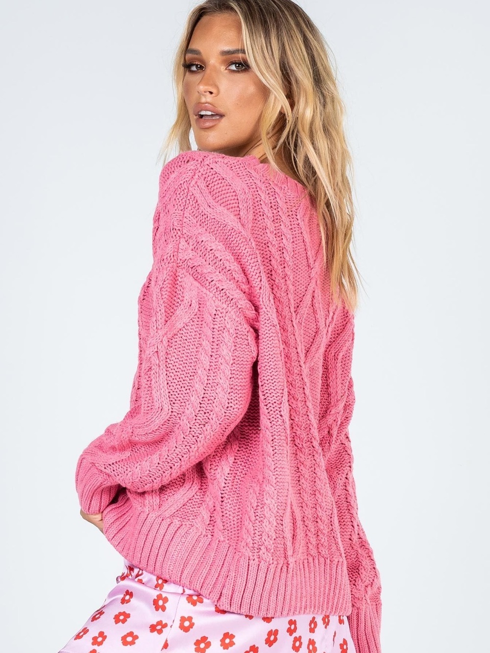 Anaya Oversized Sweater Pink Princess Polly